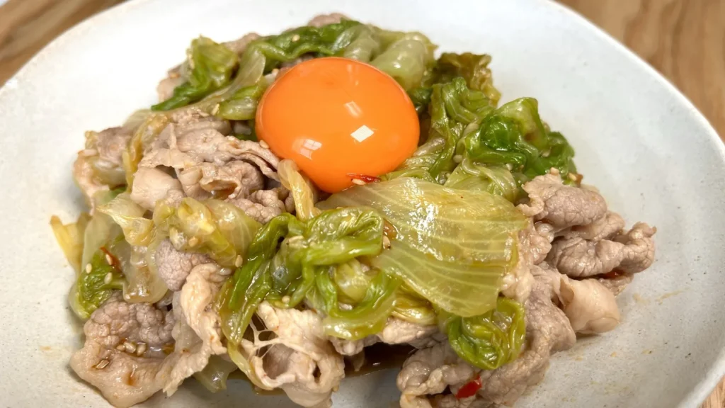豚とレタスのピリ辛ごまだれ